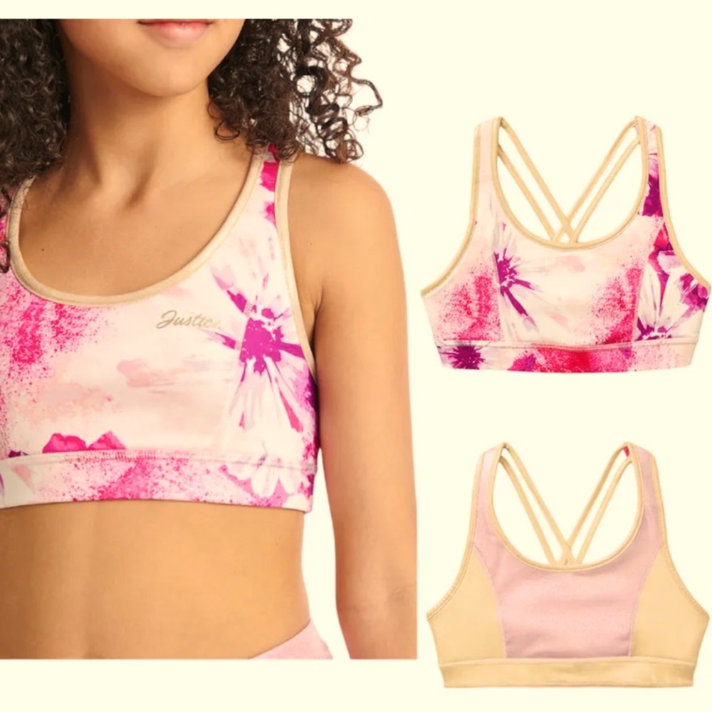 JUSTICE SPORT BRA (GIRL) REVERSIBLE - NWT - Picture 11 of 13